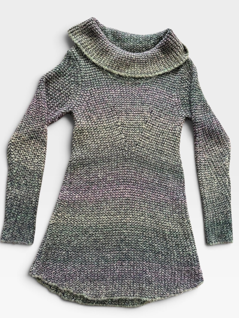 Prana Multicolor Cowl Neck Pullover Sweater Dress